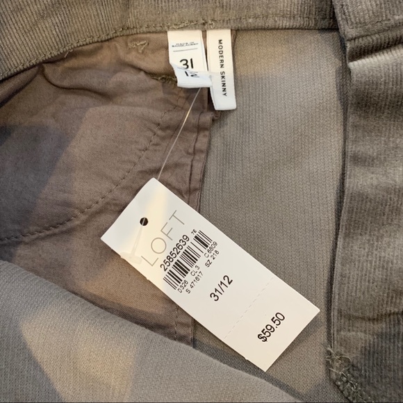 NWT LOFT Modern Skinny Corduroy Pants - Picture 6 of 6